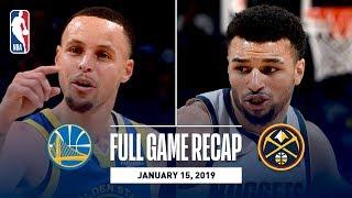 Full Game Recap Warriors vs Nuggets  Curry Thompson & Durant Combine For 89