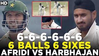 Shahid Afridi vs Harbhajan Singh  6️⃣ Balls 6️⃣ Sixes  6️⃣-6️⃣-6️⃣-6️⃣-6️⃣-6️⃣  PCB  MA2A