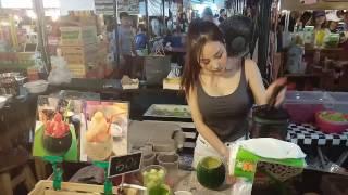 SEXY GIRL SELLING MELON SMOOTHIE