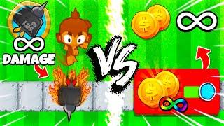 Unlimited MONEY vs Unlimited DAMAGE Challenge in BTD 6