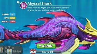 ALL SHARKS UNLOCKING SHOWCASE including gameplay of Abyssal Shark  Hungry Shark World