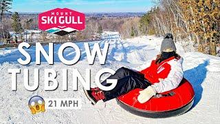 Epic SNOW TUBING  21 mph on the longest tubing run in Minnesota  Mount Ski Gull