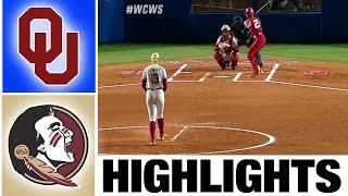 #1 Oklahoma vs Florida State Highlights GAME 1  2023 Womens College World Series