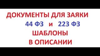 Документы на ТЕНДЕР ЗАЯВКА по 44 ФЗ и 223 ФЗ. Тонкости и документы для заявки.