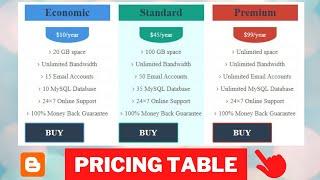 How To Add Stylish Pricing Table In Blogger  Make Money Using Pricing Table  Tamil Bloggers