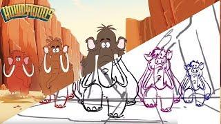 Woolly Mammoth Stampede Animatic - Behind the Scenes Animation by Howdytoons Extras