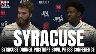 Syracuses Garrett Shrader & Marlowe Wax React to Pinstripe Bowl Game Impressions of Minnesota