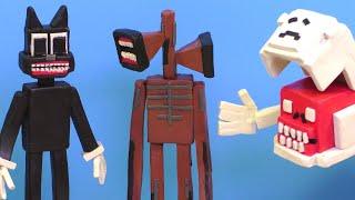 Siren Head  Cartoon Cat and Bridge Worm in Minecraft with Clay  Trevor Henderson Creature