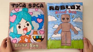 paper diy TOCA BOCA and ROBLOX Blind Bags unboxing  asmr