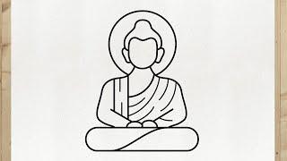 Como dibujar un Buda paso a paso FACIL y rapido