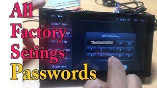 All the Factory Reset Codes for Android Car Head Units and Settings