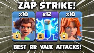 12 Lightning Spell + 10 RR Valkyrie = 3 Star Attacks  Best TH16 Ground Attack 2024  Clash Of Clans