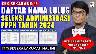 CEK DAFTAR NAMA LULUS HASIL SELEKSI ADMINISTRASI PPPK 2024 -  BKN UMUMKAN DATA FINAL HONORER