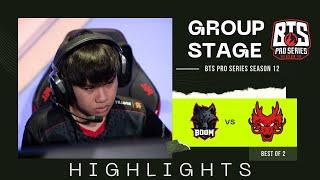 BOOM ESPORTS VS HOKORI HIGHLIGHTS - GROUPSTAGE BTS PRO SERIES SEASON 12 DOTA 2  BEST OF 2