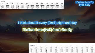 I Believe I can Fly no capo by R. Kelly play along with scrolling guitar chords and lyrics