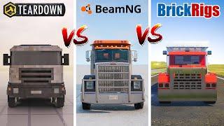 Teardown DUMP TRUCK vs BeamNG DUMP TRUCK vs Brick Rigs DUMP TRUCK