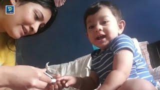 Yash Son Yatharv Cute Expression While Nail Cutting Adorable Video  Rocking Star Yash & Radhika