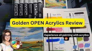 Are Golden Open Acrylics Like Oils? My Review Color Swatches and Painting