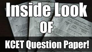 Real Look Of A KCET Question Paper  Feel The Exam  #271