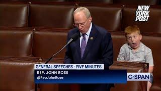 Rep. Roses son steals the show during dads speech