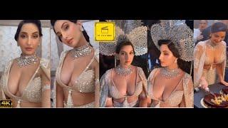 Nora fatehi Sexy & Huge Cleavage her birthday party