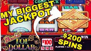 $200 SPINS  OMGMY BIGGEST JACKPOT EVER ON DOUBLE TOP DOLLAR Wow