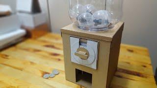 박스로 캡슐뽑기기계 만들기.  도안공유 How to make capsule toy machine from cardboard