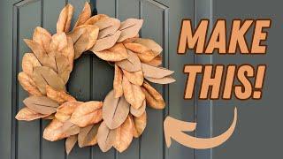 EASY  DIY fall magnolia wreath in under 10 minutes How to make a wreath for beginners