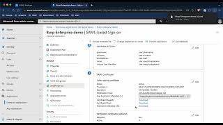 Configuring SAML SSO with Azure Active Directory in Burp Suite Enterprise Edition