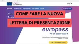 Come fare lettera di presentazione in 10 minuti - Sito Europass 2021