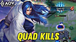 AOV  RYOMA GAMEPLAY  QUAD KILLS - ARENA OF VALOR LIÊNQUÂNMOBILE ROV