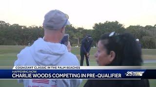 Charlie Woods competing in pre-qualifier