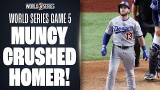 Dodgers Max Muncy DESTROYS baseball unleashes awesome bat drop World Series Game 5