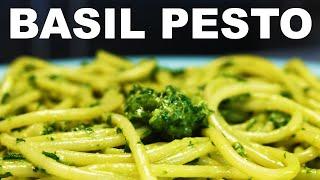 Basil pesto alla Genovese  knife or mortar & pestle method