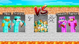 MINECRAFT pero EL PRIMERO que ENCUENTRE el TESORO GANA  RETO MINECRAFT MIKELLINO vs TIMBAPTOR