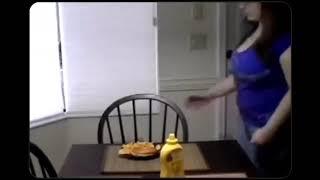 Girl farts on Food