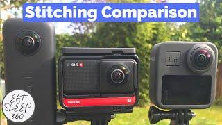 Insta360 ONE R vs ONE X vs GoPro Max Stitch Line Comparison