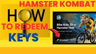 HOW TO REDEEM  KEY HAMSTER KOMBAT PLAYGROUND GAME  3D BIKE RIDE IN HAMSTER FAM RACE