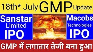 Sanstar IPO  Sanstar Limited IPO GMP  Macobs Technologies IPO GMP Today  Stock Market Tak