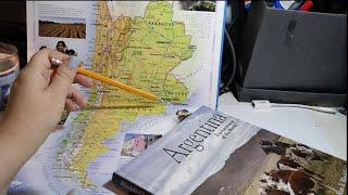 ASMR  Argentina History and Geography  Soft Spoken Map Pointing Page Turning