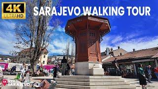 【4K】Sarajevo Walking Tour 4K  July 2024  Binaural Audio  Bosnia and Herzegovina