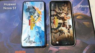 Huawei Nova 5T vs iPhone 11 Speed Test Display Test  Kirin 980 vs Apple A13 Bionic