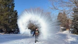 Instant Snow Boiling Water in Cold Air