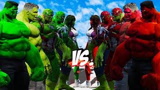 TEAM GREEN HULK VS TEAM RED HULK - EPIC SUPERHEROES WAR