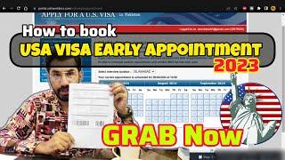 How to Book USA Early visa appointment  USA B1B2 Early Appointment Update 2023