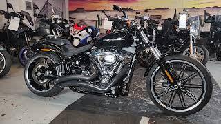 Harley Breakout 114 Vance & Hines Big Radius pipes sound and walk around review  @therealtoyshop