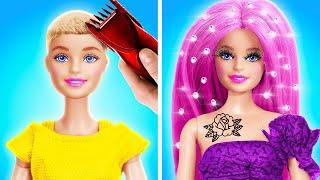 MAKEOVER HACKS FOR DOLL  Extreme Girly Struggles from TikTok Dolls Come to Life by 123 GO