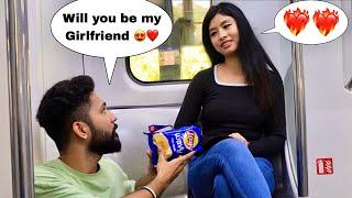 Will you be my Girlfriend ️‍  Prank in metro  Paras Prank