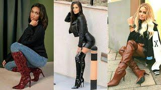 Fashion Forward Embrace the Edginess of Leather Long High Heel Boots