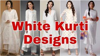 kurti designs   white kurti deigns 2022  long kurti design #cottonkurti #kurti